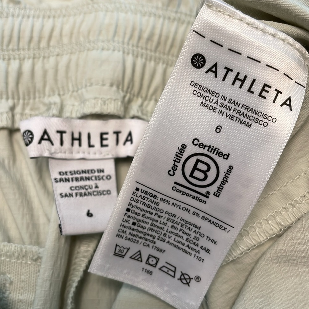 Athleta Trekkie High Rise Parachute Pant Sz 6 Mint Green Paperbag Waist Pull Up - Picture 13 of 16